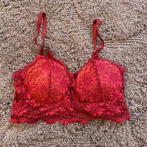 Red Lace Padded Bralette